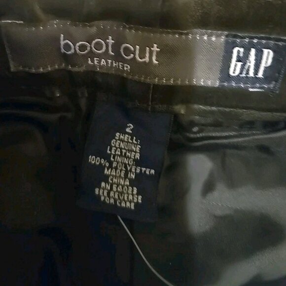 Genuine Leather bootcut Pants Black Womens Sz2 NWT GAP w Lining - Picture 5 of 8